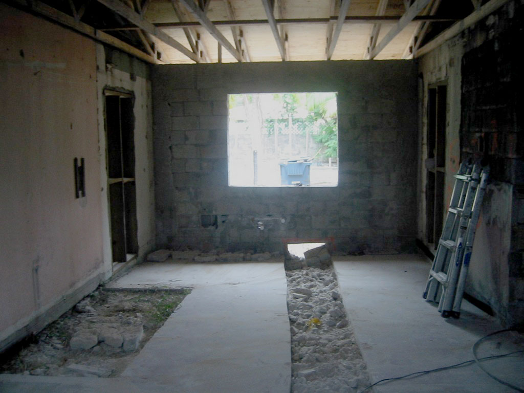 New plumbing installed under garage/breeze-way foundation
